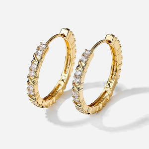 Aurelisse | Zirconia Cross Earrings 18K Gold Aurevea Atelier