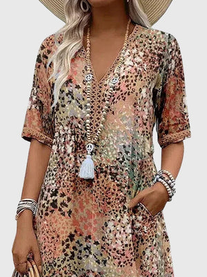 Yvonna™ | Elegant Floral Midi Dress Aurevea Atelier