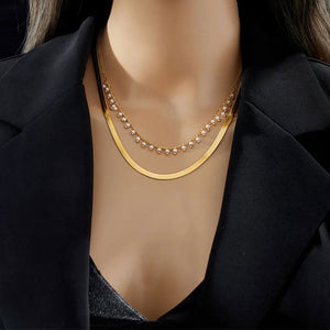 Marizanne | Luxe Snake Choker & Pearl Jewelry Set 18K Gold Aurevea Atelier