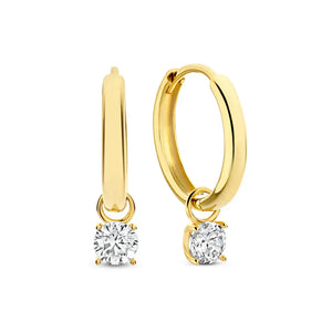 Amarissea | Moonbeam Stone Hoop Earrings 14k Gold Aurevea Atelier