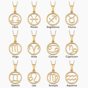 Rosalyette | Zodiac Sign Necklace 18k Gold Aurevea Atelier