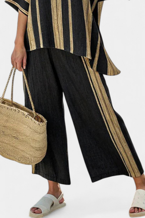Calden | Comfortable Oversized Striped Top & Relaxed Linen Pants Aurevea Atelier