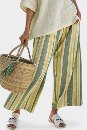 Ellowyn | Sophisticated Top & Striped Linen Pants Aurevea Atelier