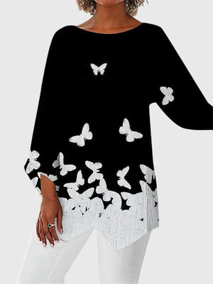 Alayah™ | Elegant Crew Neck Top Aurevea Atelier