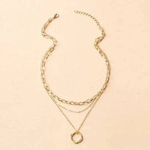 Retro Gold Layered Necklace Aurevea Atelier