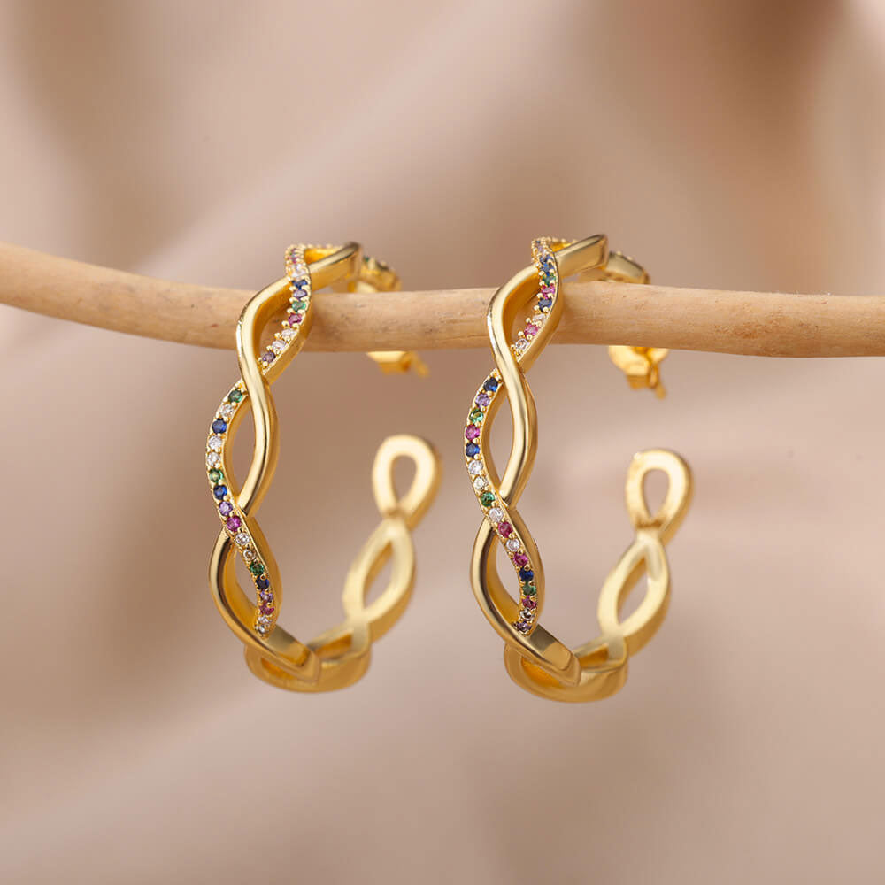 Julenyssa | Wave Earrings 18K Gold Aurevea Atelier