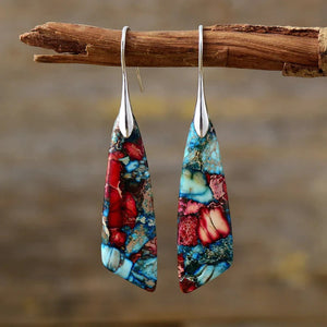Retro Colorful Stone Earrings Aurevea Atelier