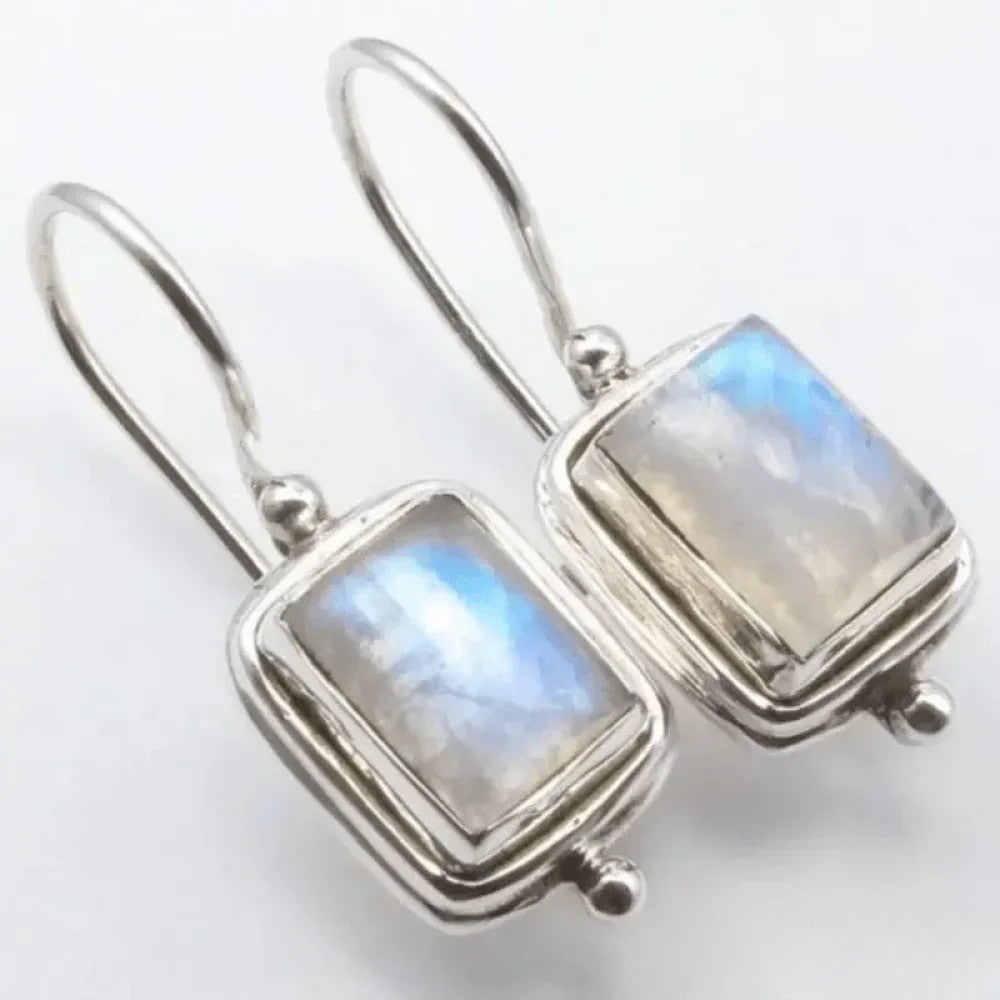 Retro Moonstone Square Earrings Aurevea Atelier
