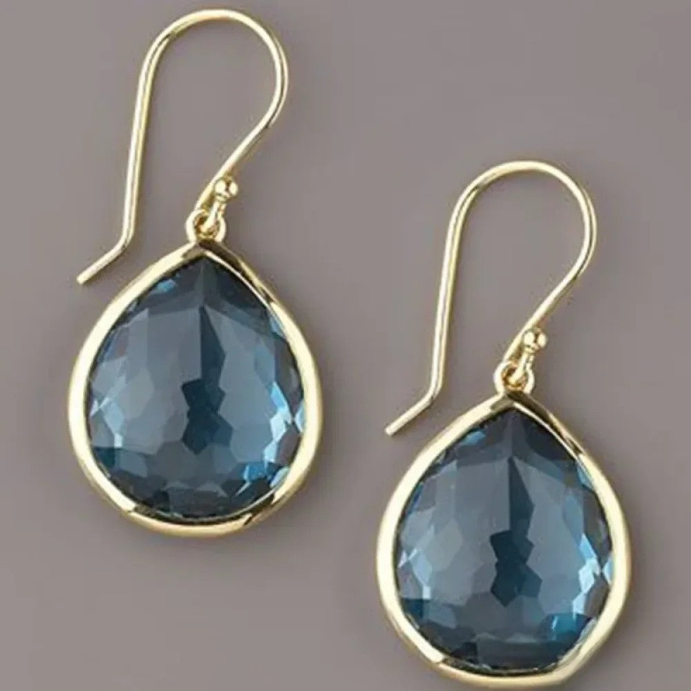 Retro Blue Drop Earrings Aurevea Atelier