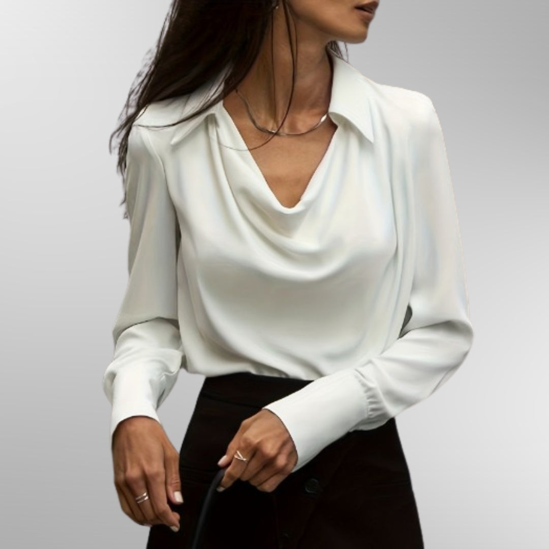 Violet™ | Elegant Satin Blouse Aurevea Atelier
