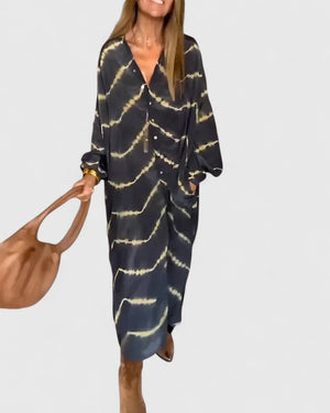 Amelie™ | Elegant Boho Striped Maxi Dress Aurevea Atelier