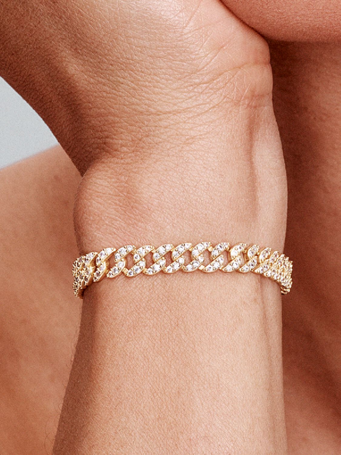 Shannelise | Cuban Pink Bracelet 18k Gold Aurevea Atelier