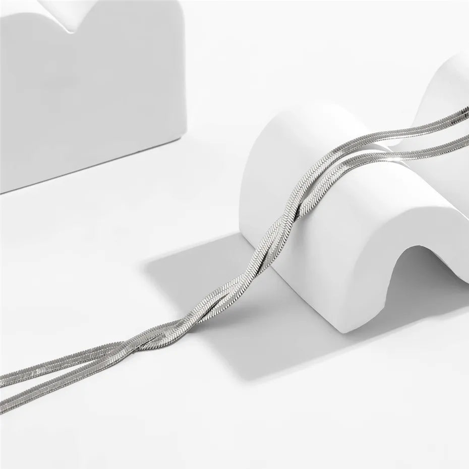 Elegant Long Necklace with Adjustable Snake Design Aurevea Atelier