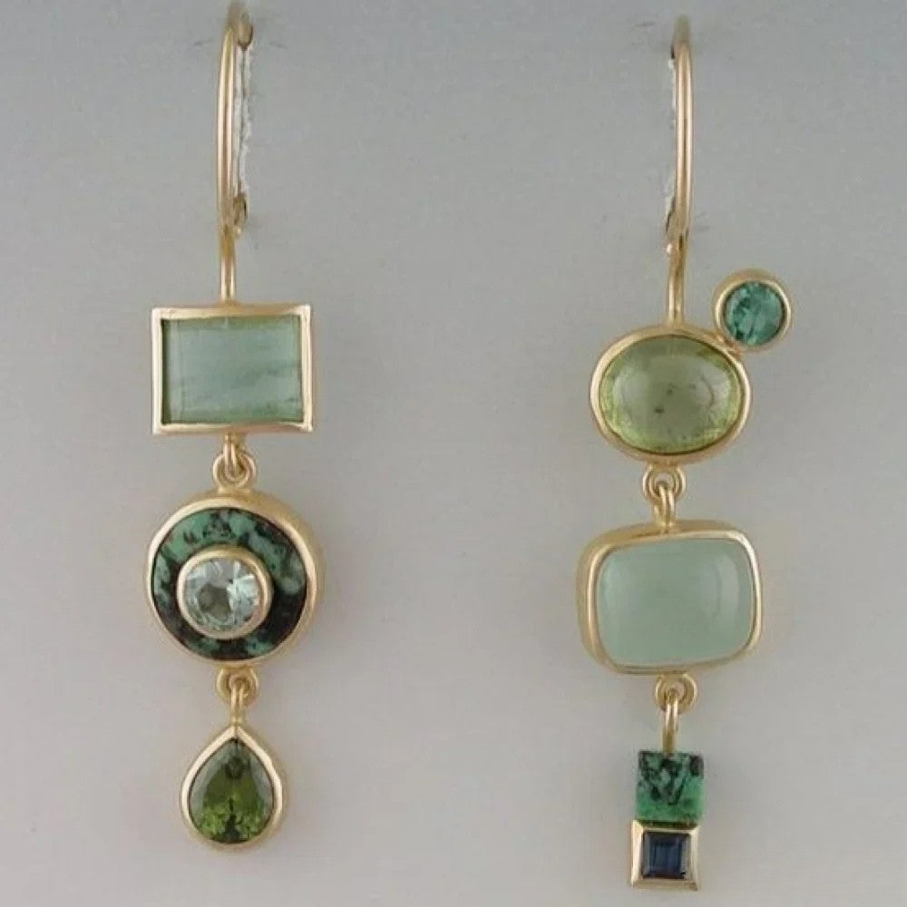 Retro Green Drop Earrings Aurevea Atelier