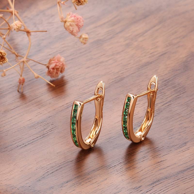 Elegant Green Earrings Aurevea Atelier