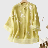 Nellie™ | Elegant Top with Embroidered Flowers Aurevea Atelier