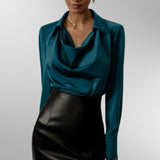 Violet™ | Elegant Satin Blouse Aurevea Atelier