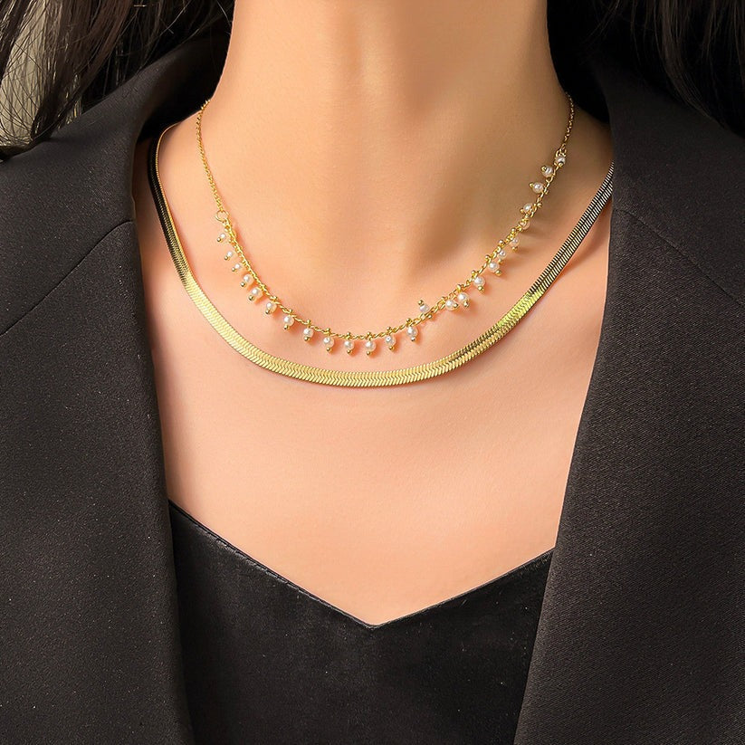 Marizanne | Luxe Snake Choker & Pearl Jewelry Set 18K Gold Aurevea Atelier