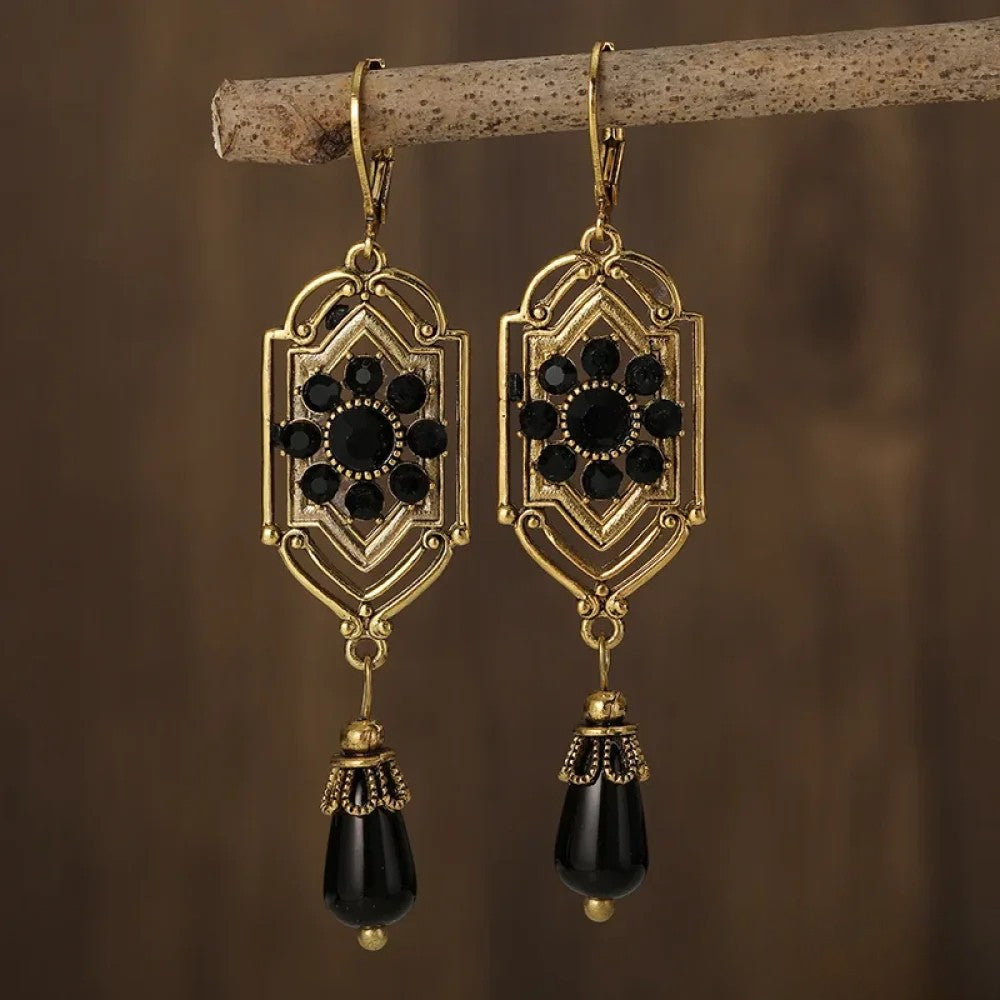 Retro Black Earrings Aurevea Atelier