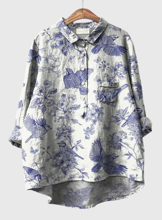 Kate™ | Vintage Floral Blouse Aurevea Atelier