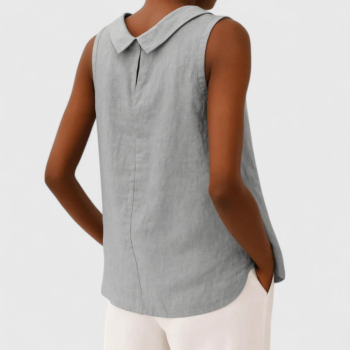 Anastine | Elegant Top with Roll Collar Aurevea Atelier