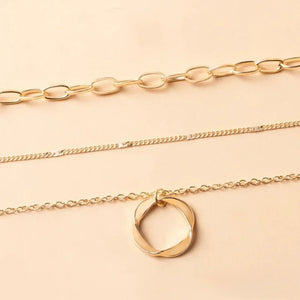 Retro Gold Layered Necklace Aurevea Atelier