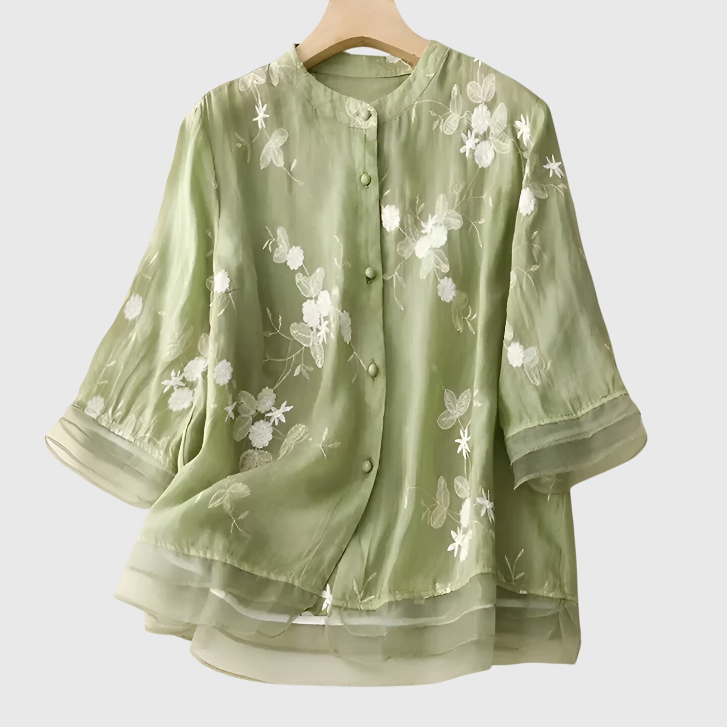 Nellie™ | Elegant Top with Embroidered Flowers Aurevea Atelier