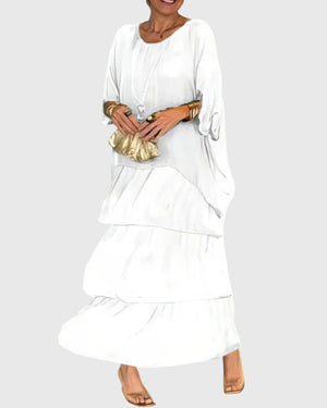 Susan™ | Long and Flowing Elegant Dress Aurevea Atelier