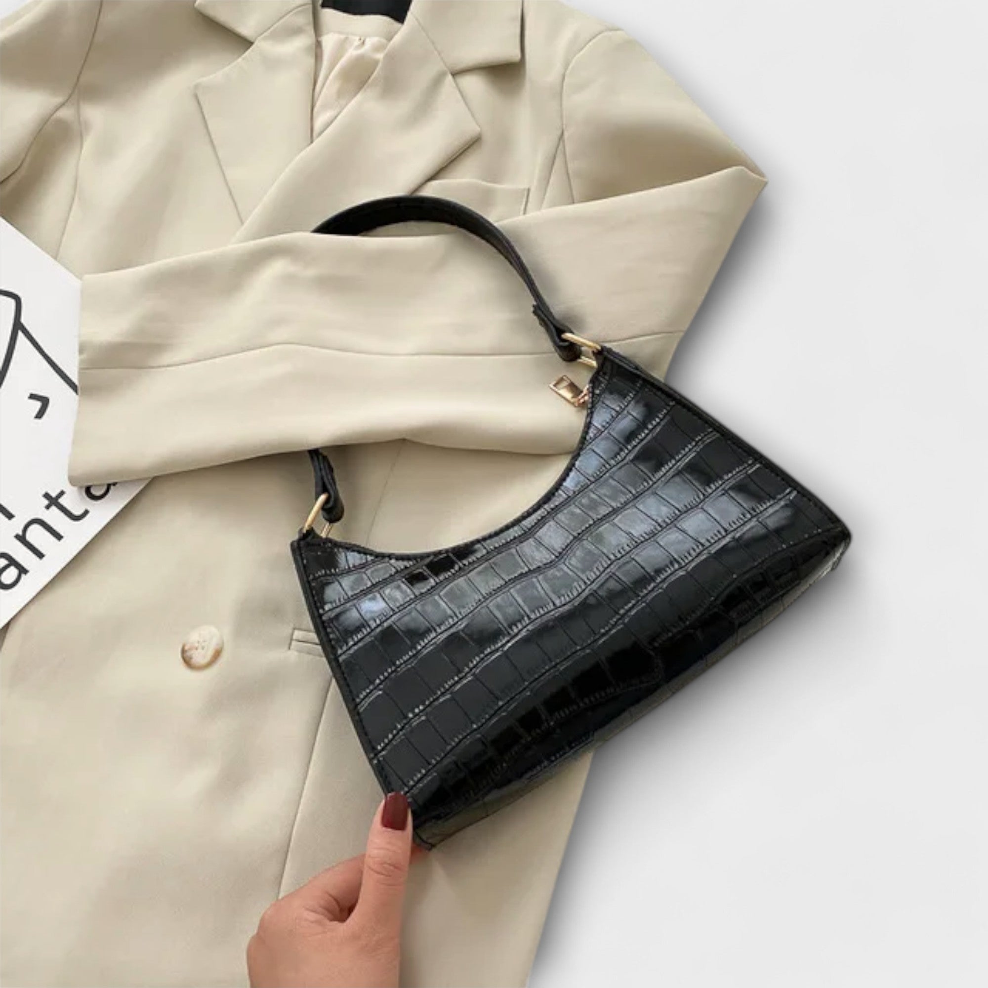 Olivia - Shiny Leather Bag Aurevea Atelier