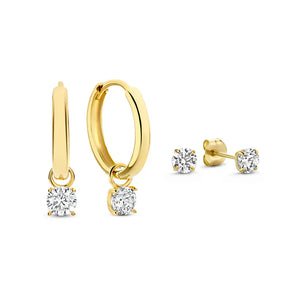 Krizalyssa | Diamond Pendant Earrings 18k Gold Aurevea Atelier
