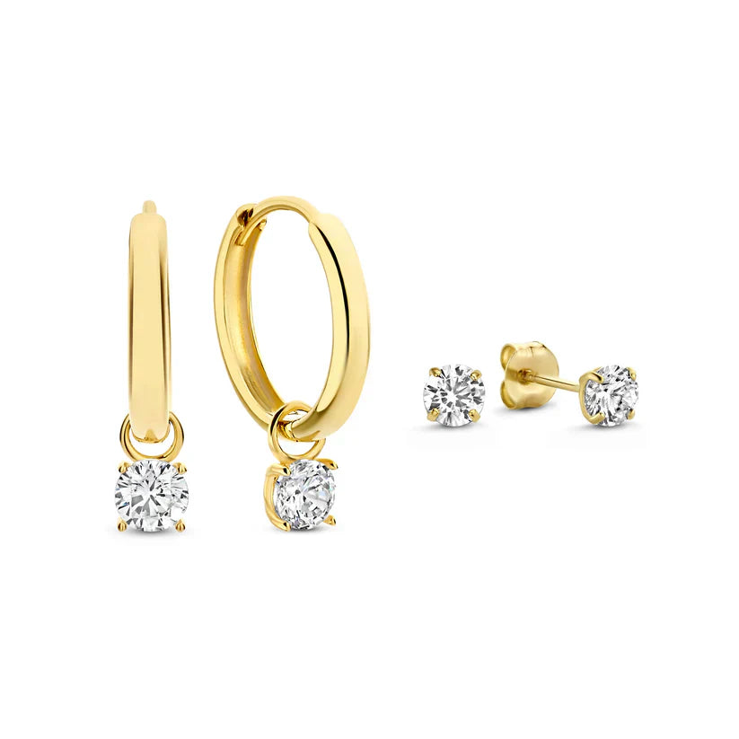 Krizalyssa | Diamond Pendant Earrings 18k Gold Aurevea Atelier
