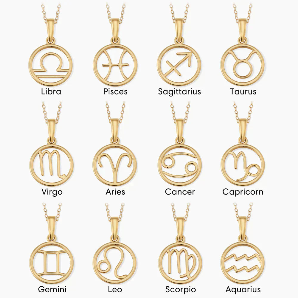 Rosalyette | Zodiac Sign Necklace 18k Gold Aurevea Atelier