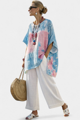 Vantrel | Comfortable Relaxed Linen Top & Striped Bamboo Pants Aurevea Atelier