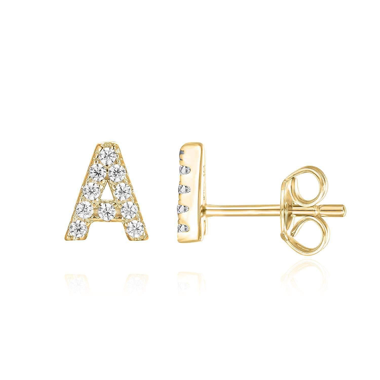 Mikhaela | Letter Earrings 18k Gold Aurevea Atelier