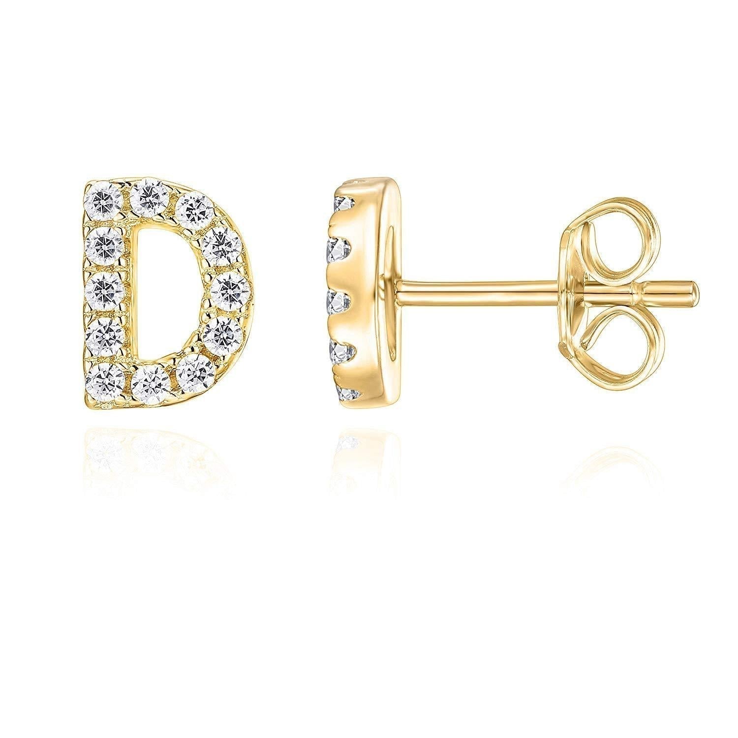 Mikhaela | Letter Earrings 18k Gold Aurevea Atelier