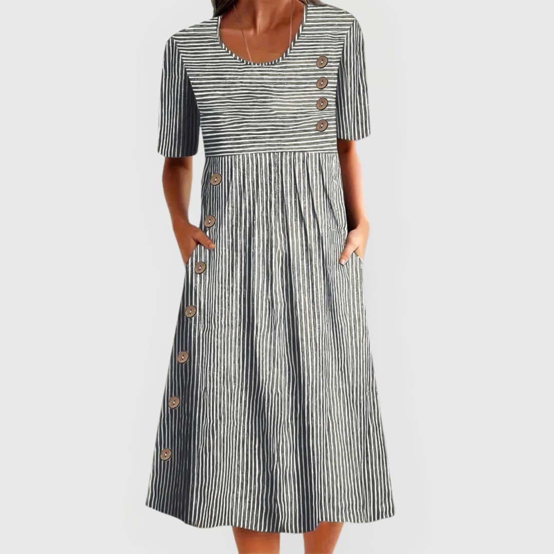 Wanda™ Striped Midi Dress Aurevea Atelier