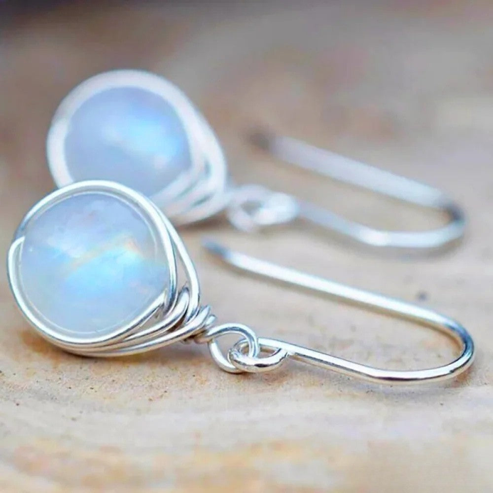 Retro Moonstone Earrings Aurevea Atelier