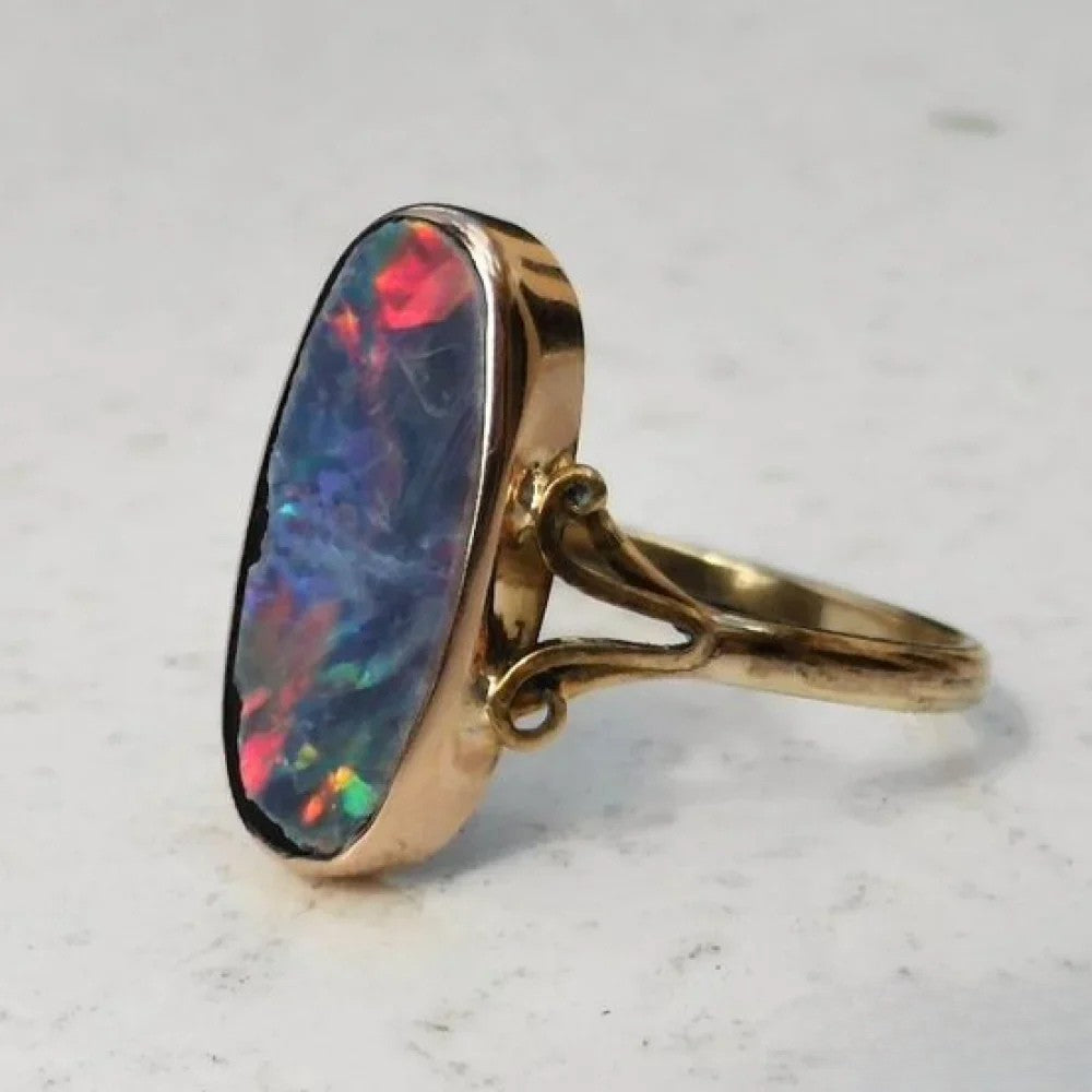 Retro Bunter Opal Ring Aurevea Atelier