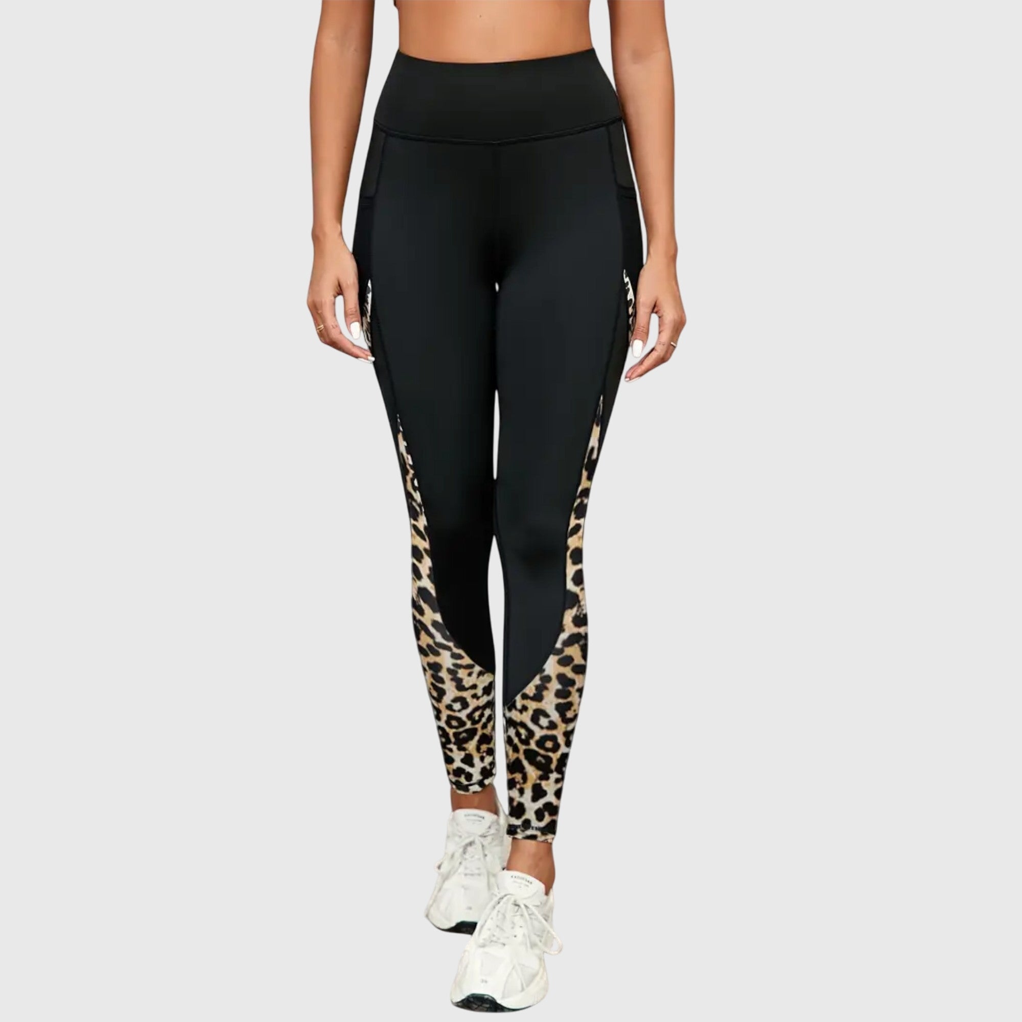 High-Waisted Leopard Print Training Pants Aurevea Atelier