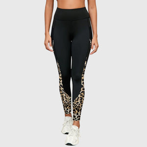 High-Waisted Leopard Print Training Pants Aurevea Atelier