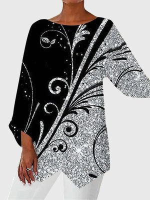 Alayah™ | Elegant Crew Neck Top Aurevea Atelier