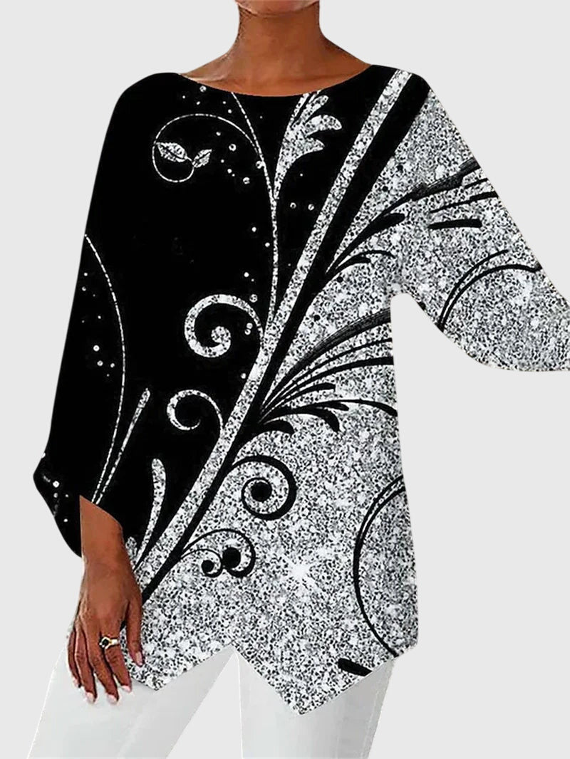 Alayah™ | Elegant Crew Neck Top Aurevea Atelier