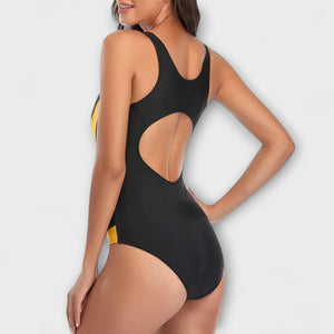 Sporty One-Piece Swimsuit with Back Cut-Out Aurevea Atelier