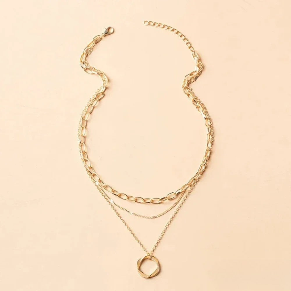 Retro Gold Layered Necklace Aurevea Atelier