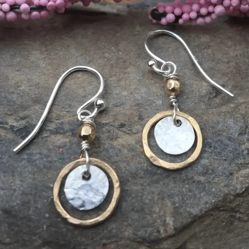 Antique Gold and Silver Hoop Rings Aurevea Atelier