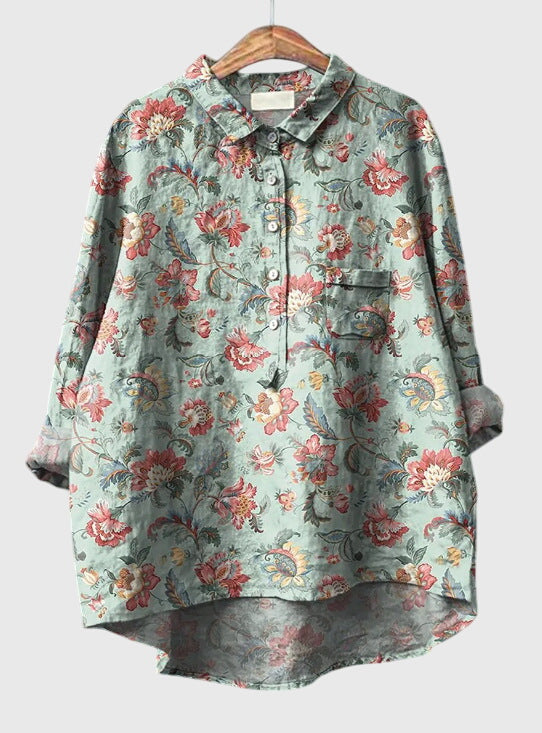 Kate™ | Vintage Floral Blouse Aurevea Atelier