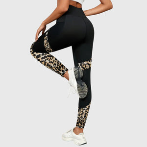 High-Waisted Leopard Print Training Pants Aurevea Atelier