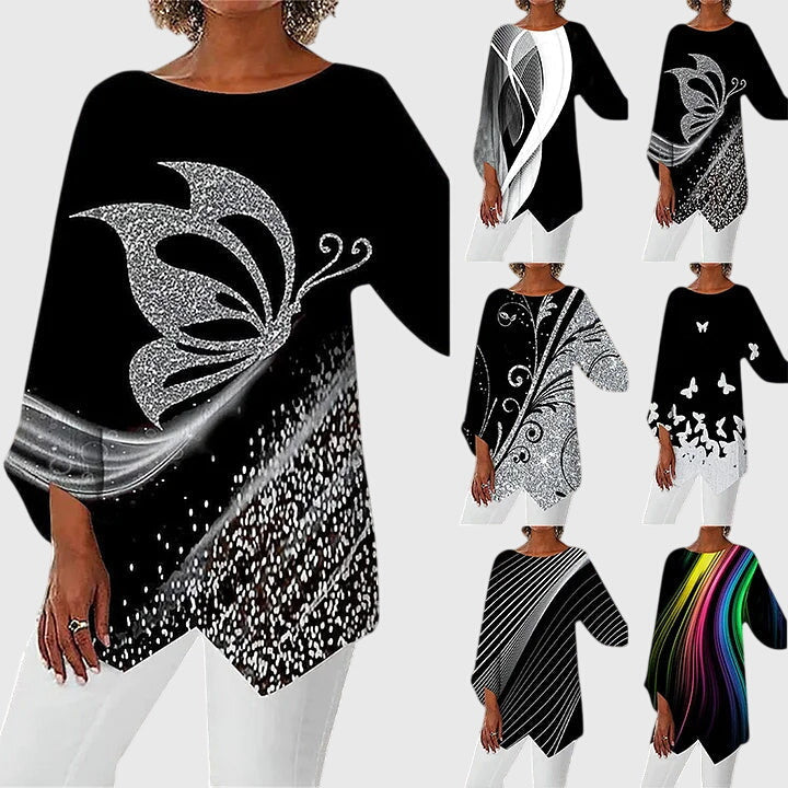 Alayah™ | Elegant Crew Neck Top Aurevea Atelier