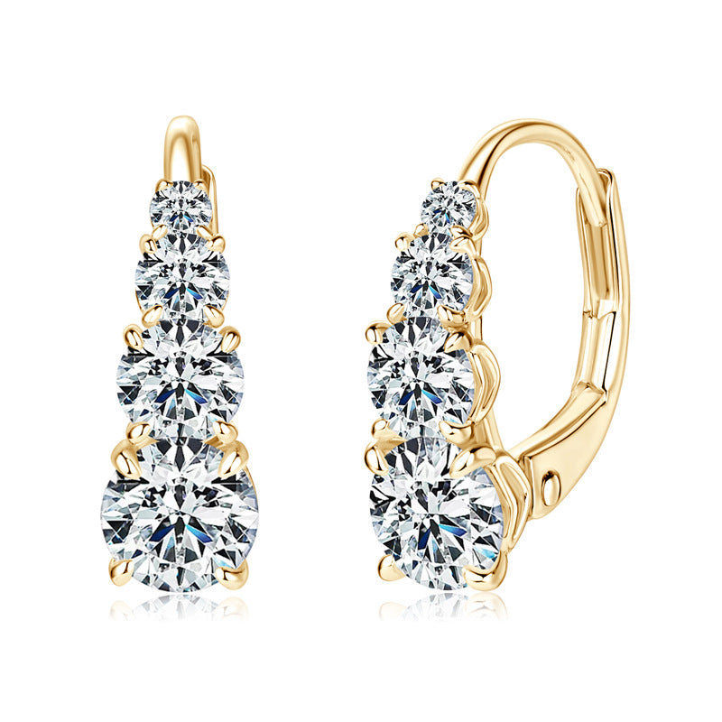 Elorianne | Earrings with Four Stones 18k Gold Aurevea Atelier