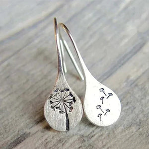 Elegant Silver Earrings in Dandelion Leaf Design Aurevea Atelier